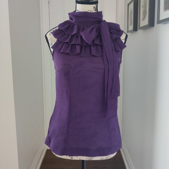 Esprit Tops - ⭐️ 3 for $25 ⭐️ Esprit Purple Sleeveless Top with Ruffle Collar, XS